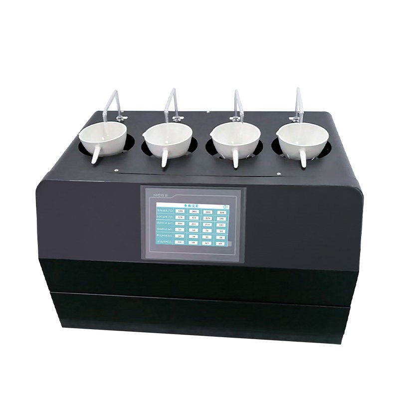 Four-position sample evaporation concentrator with touchscreen and porcelain dishes